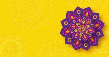 Diwali Işık Festivali için dönen Hint Rangoli.