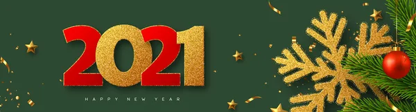 2021 Boldog új évet banner. — Stock Vector