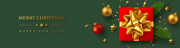 Christmas horizontal banner. — Stock Vector