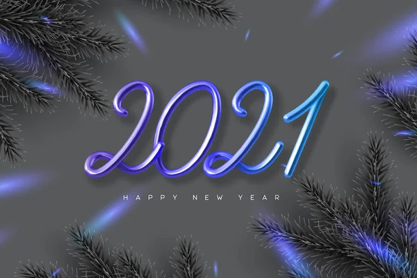 2021 Feliz año nuevo banner . — Vector de stock