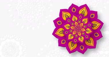 Diwali Işık Festivali için dönen Hint Rangoli.