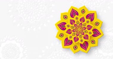 Diwali Işık Festivali için dönen Hint Rangoli.