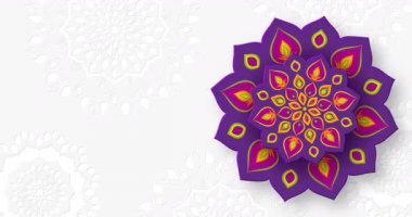 Diwali Işık Festivali için dönen Hint Rangoli.