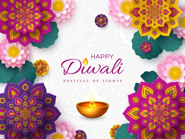 Diwali, ışık festivali, bayram afişi.