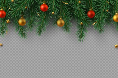 Köknar ağacı dallarıyla Noel süslemesi.