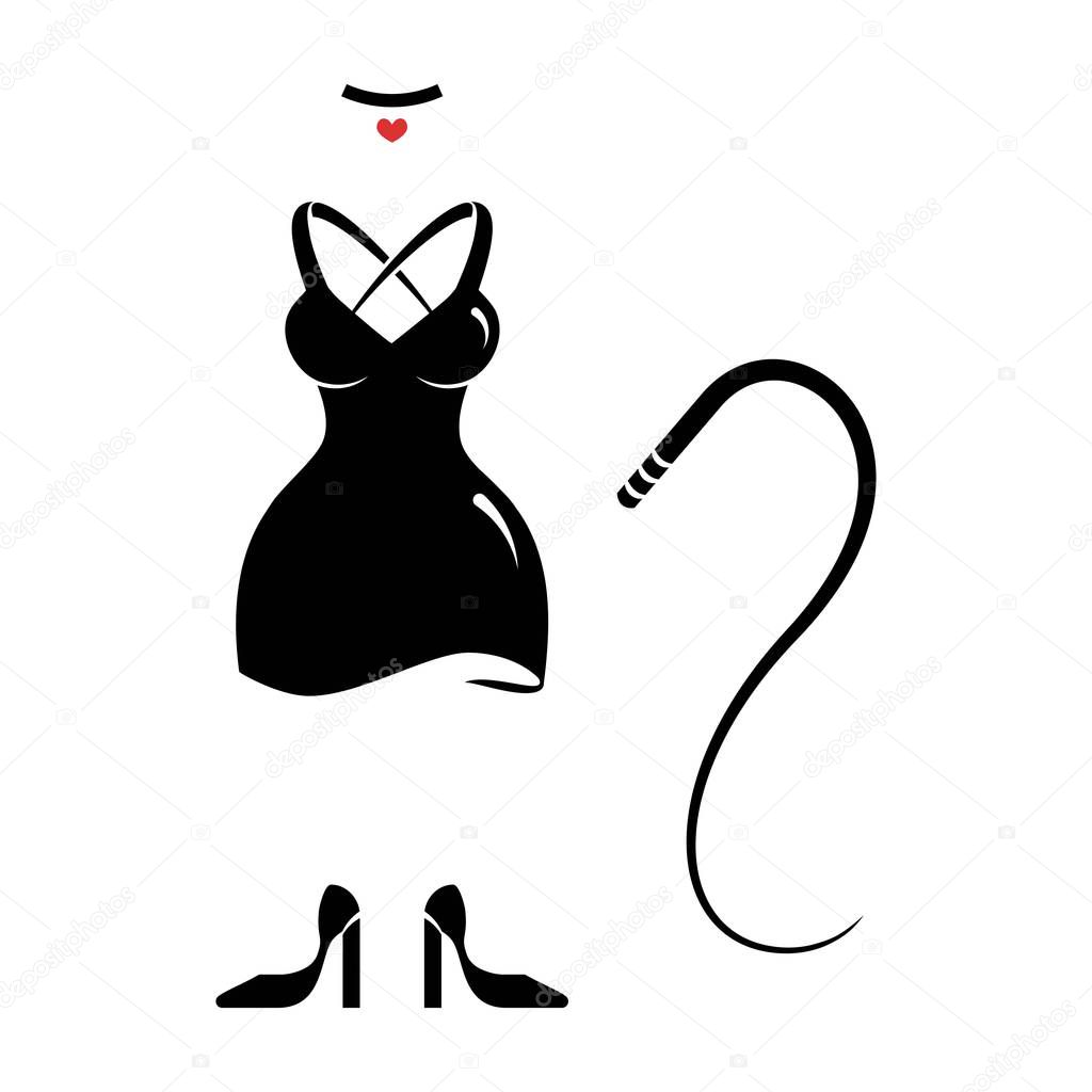 bdsm clothes set vector on the white background