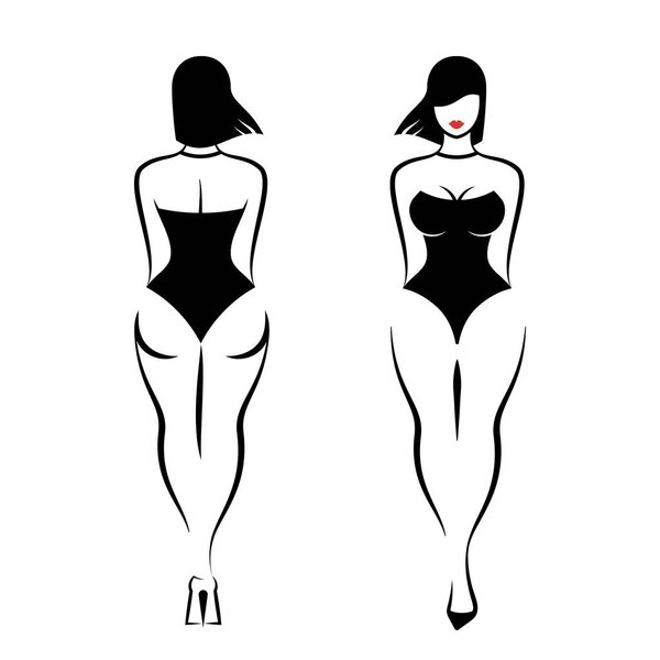 The woman dressed in a lingerie