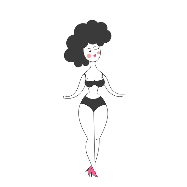 La mujer vestida con lencería — Vector de stock