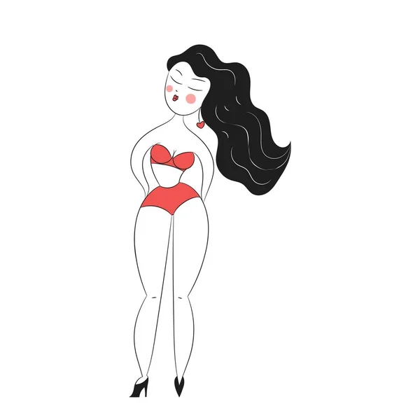 La femme habillée en lingerie — Image vectorielle