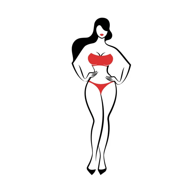 Donna vestita in lingerie — Vettoriale Stock