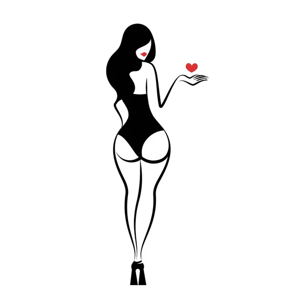 Femme vêtue d'une lingerie — Image vectorielle