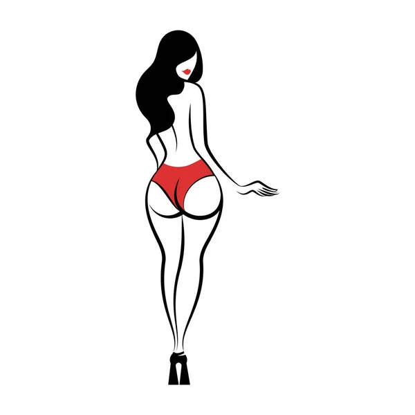 Mulher vestida de lingerie — Vetor de Stock