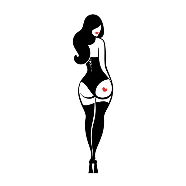 Mujer vestida con lencería — Vector de stock