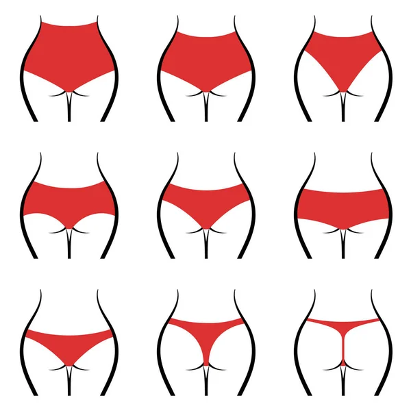 Ensemble de culotte de femme — Image vectorielle