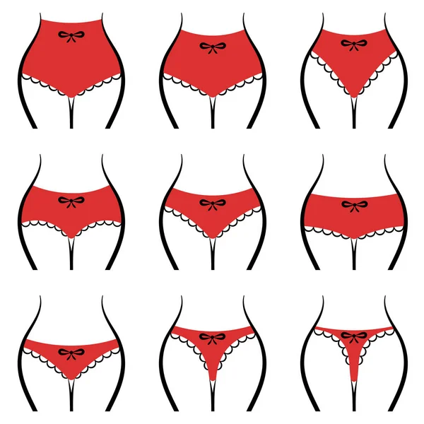 Unterhosen-Set für Frauen — Stockvektor