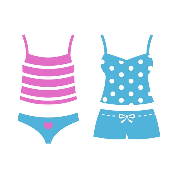 Conjunto de ropa interior femenina — Vector de stock