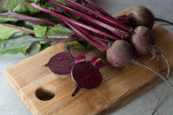 Unga Råa Rödbetor Med Blad Skörd — Stockfoto