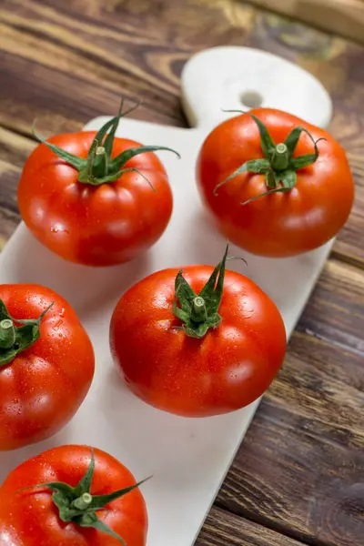 Tomates Maduros Vermelhos Saborosos Gourmato Bélgica Ingredientes Para Salada Saudável — Fotografia de Stock
