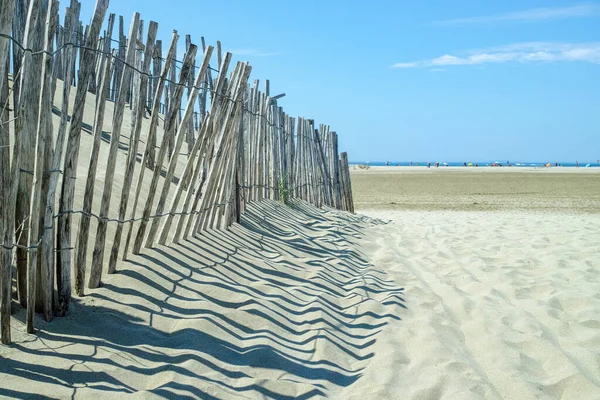 Gran Playa Arena Espiguette Cerca Port Camargue Grau Roi Playa —  Fotos de Stock