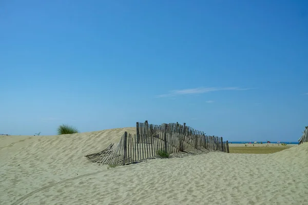 Grande Praia Espiguette Arenosa Perto Port Camargue Grau Roi Praia — Fotografia de Stock