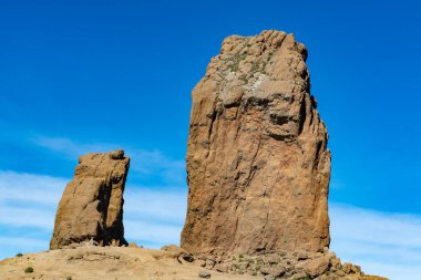 Büyük Kanarya Adası, İspanya 'daki Roque Nublo ile dağların manzarası