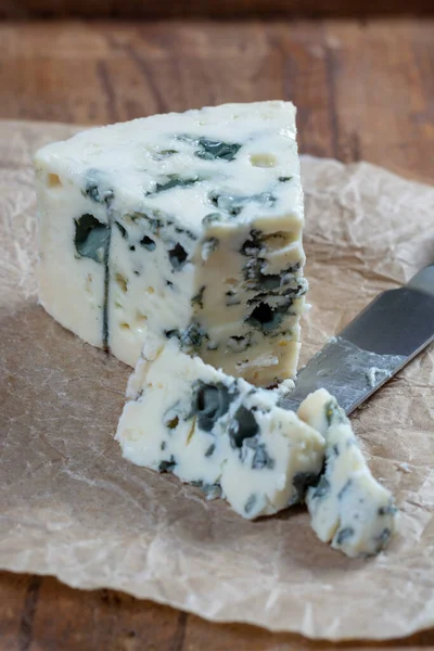 Roquefort Soft French Cheese Made Sheep Milk South France One — стоковое фото