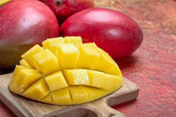 Frutta Nazionale India Pakistan Filippine Mango Rosso Tropicale Biologico Maturo — Foto Stock