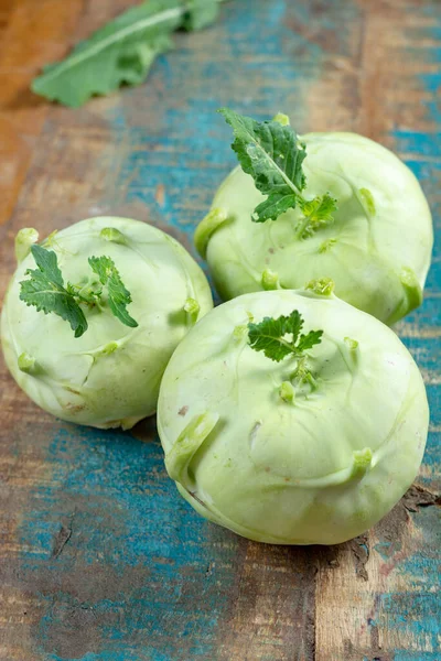 Cavoli Verdi Freschi Biologici Maturi Cavolo Rapa Dieta Vegetale Sana — Foto Stock