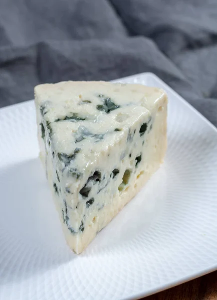 Roquefort Soft French Cheese Made Sheep Milk South France One — стоковое фото