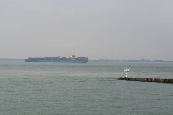 Mar Cerca Vlissingen Zelanda Países Bajos Viejo Muelle Madera Marea —  Fotos de Stock