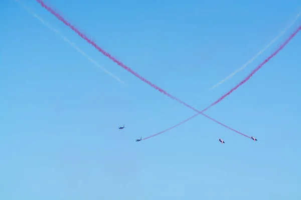 Tolone Francia Agosto 2018 Team Acrobazia Patrouille France Famosa Dimostrazione — Foto Stock