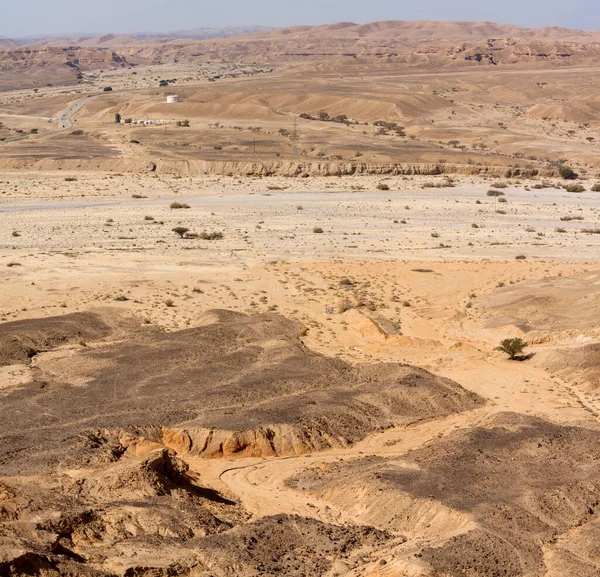 Panorámás Kilátás Legnagyobb Kanyon Izrael Közelében Mizpe Ramon Negev Sivatagban — Stock Fotó