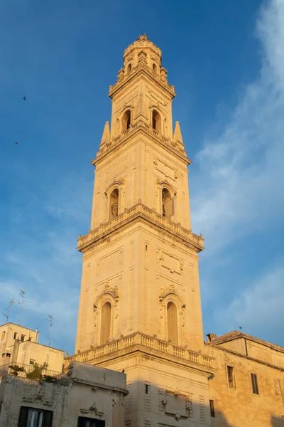 Exemple Style Baroque Sud Italien Église Cathédrale Duomo Lecce Coucher — Photo