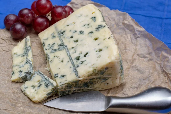 用牛奶和青霉制成的蓝奶酪 有特殊香味的美味软奶酪 — 图库照片