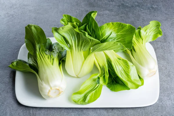 Fresh Raw Green Baby Bok Choy Pak Choi Chinese Cabbage — Stock Photo, Image