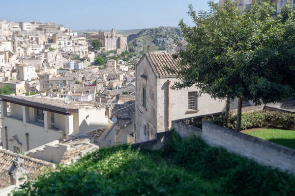 European Capital Culture 2019 Year Panoramic View Ancient City Matera — Stock Photo, Image