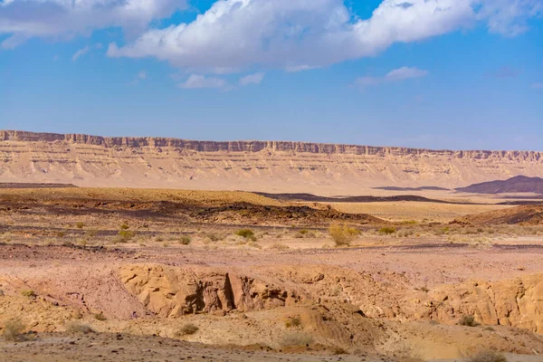 Panoráma Kilátás Legnagyobb Kanyon Izrael Mizpe Ramon Negev Sivatagban — Stock Fotó