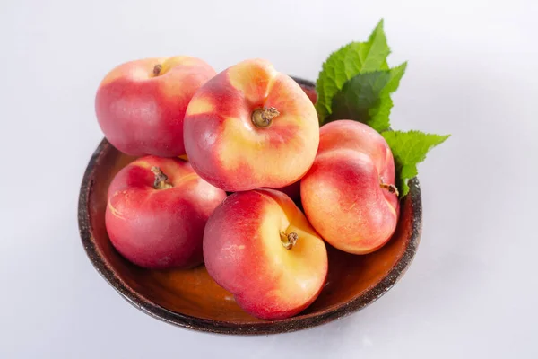 Nuevo Híbrido Frutas Dulces Nectarina Platerina Saturno Plano Donut Nectarina — Foto de Stock