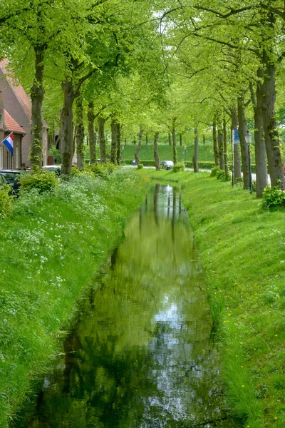 Bahar Zamanı Hollanda Nın Kuzeyindeki Heusden Şehrinde Akan Suları Büyük — Stok fotoğraf