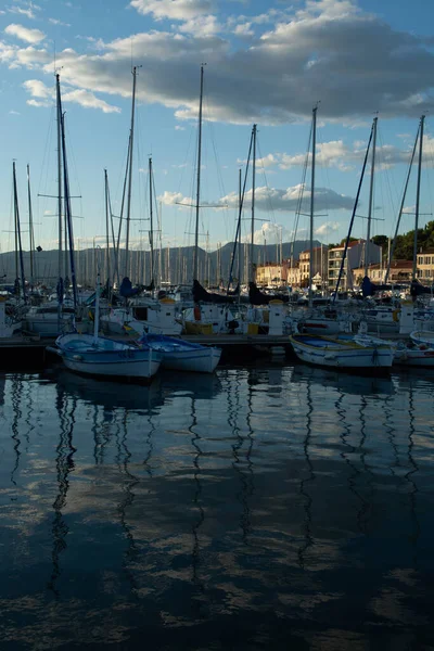 August 2018 Small Fishermans Yacht Haven Marina Saint Mandrier Sur — Stock Photo, Image