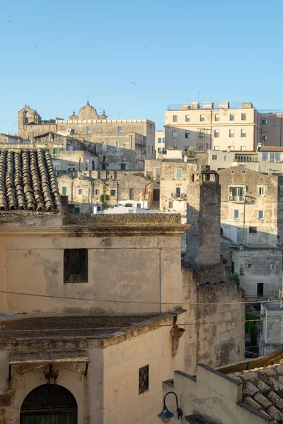 European Capital of Culture in 2019 year, streets of ancient city of Matera, capital of Basilicata, Southern Italy in early morning