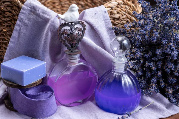 Productos Cuidado Piel Orgánicos Hechos Mano Partir Flores Lavanda Aromática —  Fotos de Stock