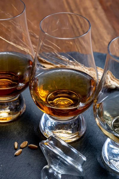 Scotch Único Malte Mistura Degustação Uísque Destilaria Escócia Close — Fotografia de Stock