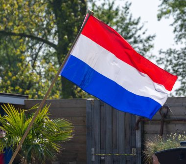 Hollanda Krallığı bayrağı, Hollanda ulusal bayrağı üç renk kırmızı, beyaz ve mavi yakın plan