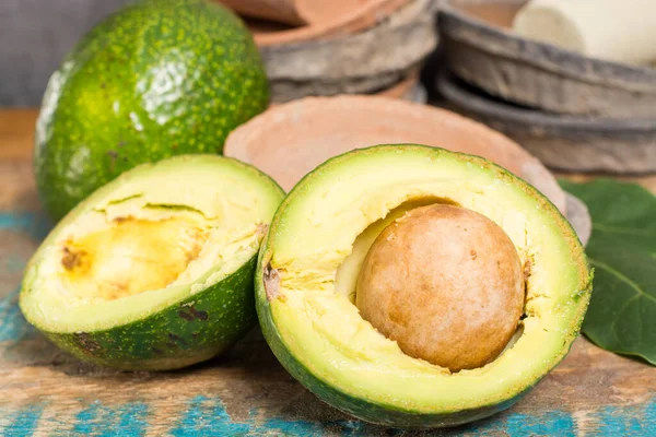 Aguacate Ryan Sabroso Maduro Verde Con Semilla Redonda Grande Listo — Foto de Stock