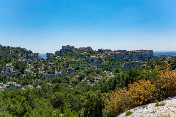 Paysage Avec Rochers Des Alpilles Provence Sud France Été — Photo