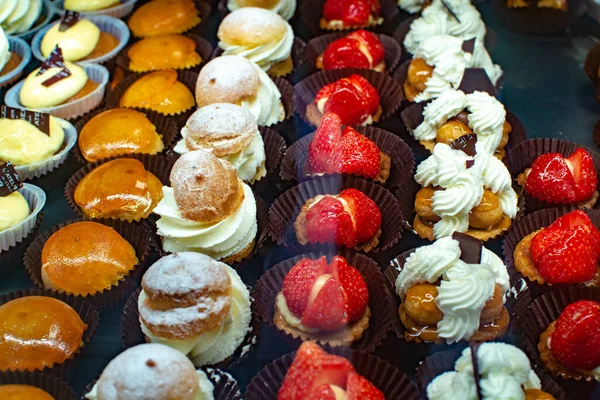 Variety Fresh Baked Homemade Cakes Small French Bakery Provence Close Royalty Free Stock Photos