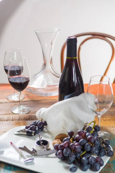 Yüksek Kaliteli Şarap Kadehleri Şarap Aksesuarlarıyla Profesyonel Şarap Tatma Etkinliği — Stok fotoğraf
