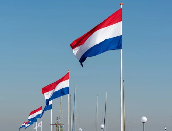 Vlaggen Van Het Koninkrijk Der Nederlanden Nederlandse Vlag Drie Kleuren — Stockfoto