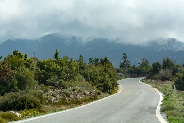 Driving car on roads of Peloponnese, roads network in Greece, vacation and tourist destination